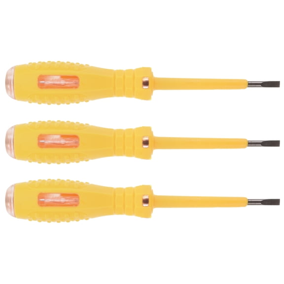 CIMAXIC 3pcs Multifunction Tester Screw Driver Set Yellow Copper Plastic Back to School