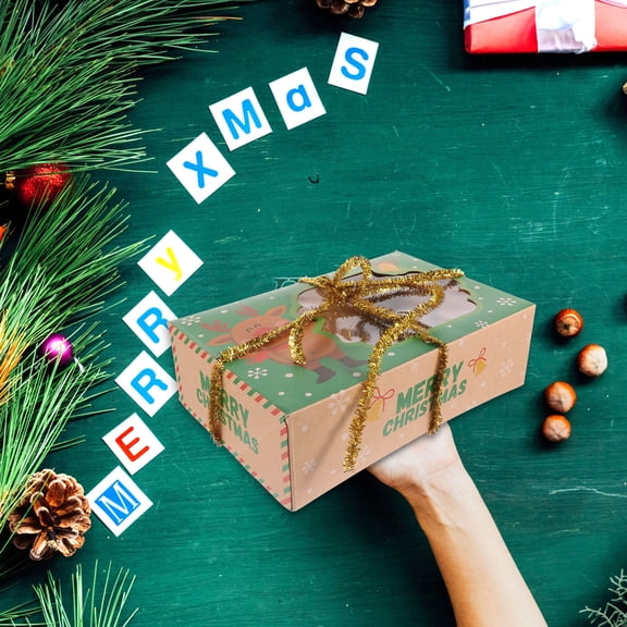 CIMAXIC 3Pcs Decorative Christmas Ribbon for Festive Atmosphere Enhancement Plastic Metal Wire