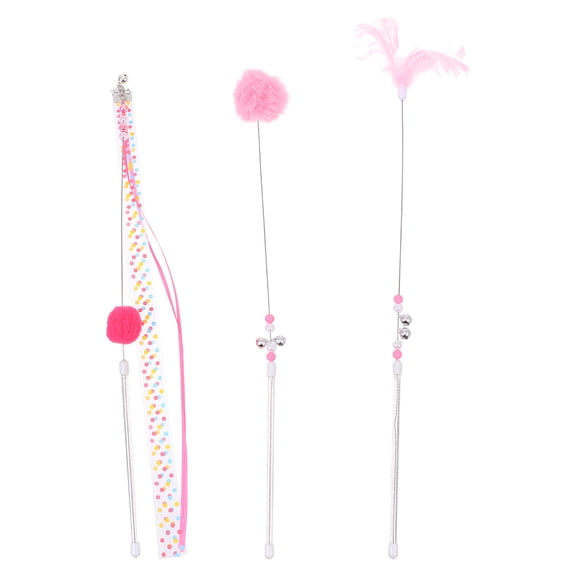 CIMAXIC Pink Cat Teaser Stick, Craftsmanship, Kitten Plaything