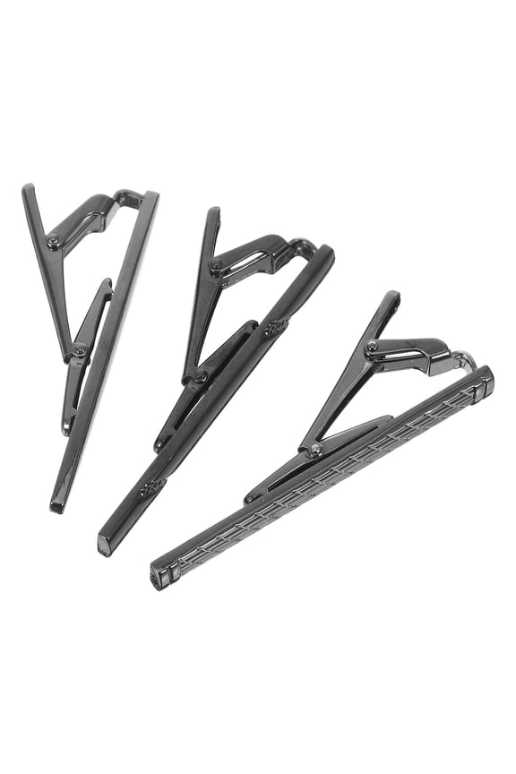 3-Piece Tie Bars Set for Men - Black Engraved Copper Tie Clips, Stylish Necktie Clasps, Perfect Gift for Father Husband Boyfriend
