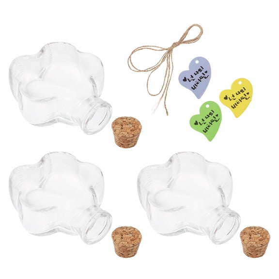 CIMAXIC Set of 3 Transparent Wishing Bottles with Cork Stoppers, Drift Bottles for Decoration and Crafts