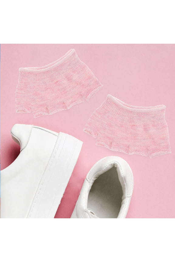4 Pairs Athletic Toe Socks Elastic Textile Pink Half Toeless Moisture Absorption For Women