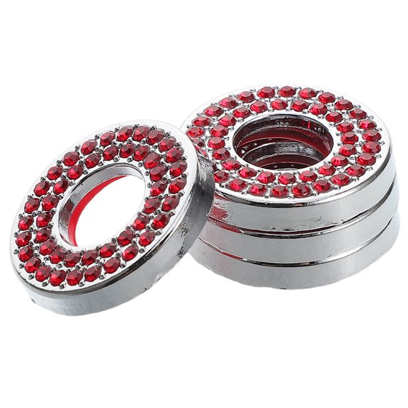 CIMAXIC Set of 4 Zinc Alloy Car Door Lock Caps with Rhinestone Latch Covers, Protector for Car Interior Accessories