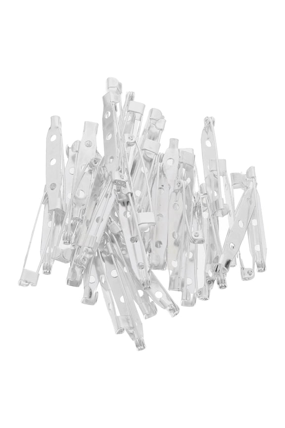 40pcs Metal Brooch Pin Backs with Locking Mechanism for Craft Projects and Jewelry Making