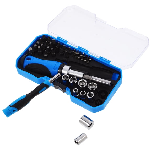 CIMAXIC 44Pcs Ratcheting Screwdriver Set Multi Chrome Vanadium Steel Handyman Tools