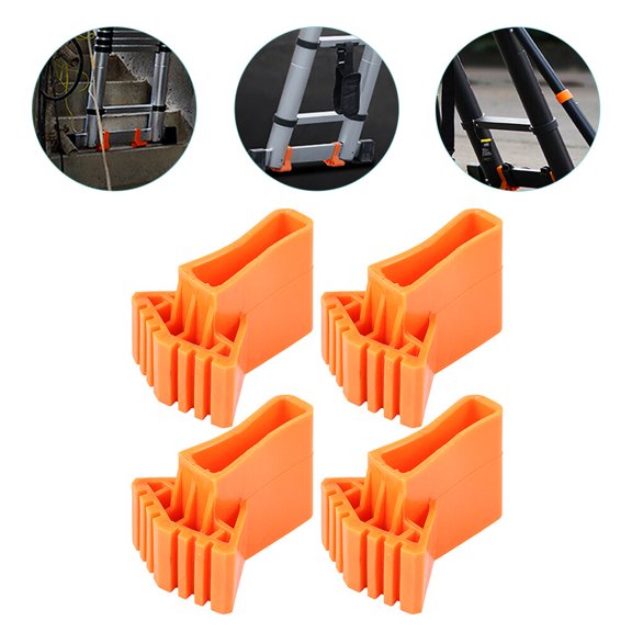 CIMAXIC 4Pcs Ladder Foot Pads in Orange for Anti Slip and Floor Protection