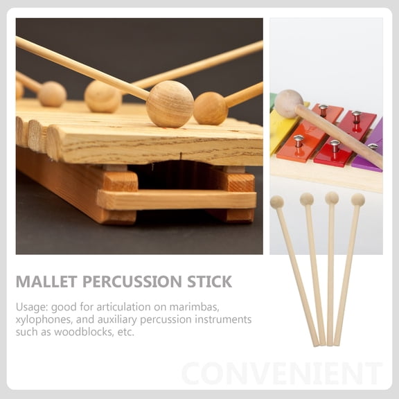 CIMAXIC 4-Pack Percussion Instrument Sticks with 0.8 Inch Diameter Universal Accessories for Drums and Musical Instruments