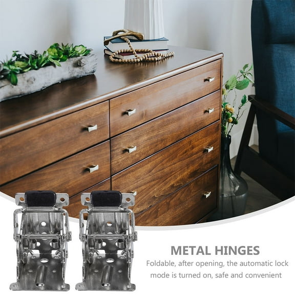 CIMAXIC 4Pcs Resistant Table Leg Hinges Silver Simple Design 2.7X2.5in