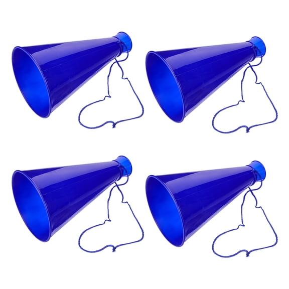 CIMAXIC Megaphones Cheer Plastic 4Pcs Blue for Kids School Ceremonies and New Year's Eve