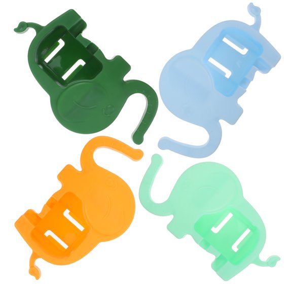 CIMAXIC 4Pcs Wall Mounted Elephant Toothbrush Holder Set Plastic Bathroom Organizer No Drilling Installation