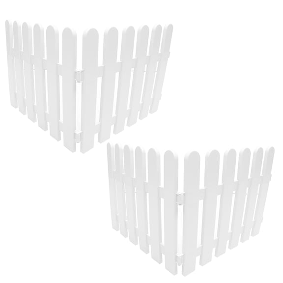 CIMAXIC 4Pcs White Pvc Lawn Border 19.65x15.72in