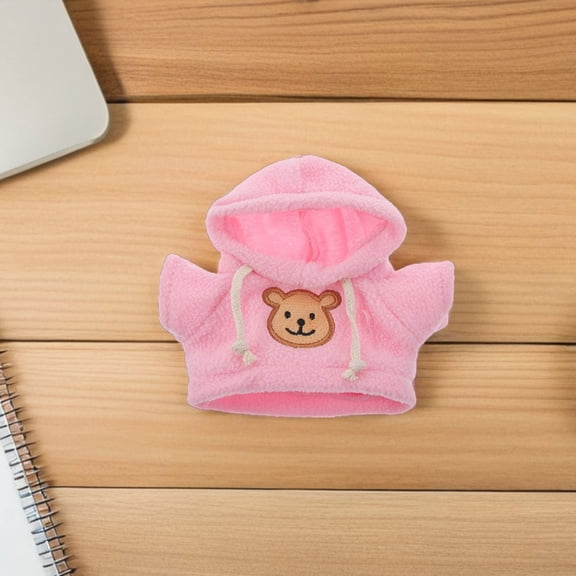 CIMAXIC 4pcs Bear Doll Hoodie: 20cm Miniature Stuffed Clothing Outfit - Plush Bear Doll Dress up Clothes Accessories for Animal Costume Play Decorations