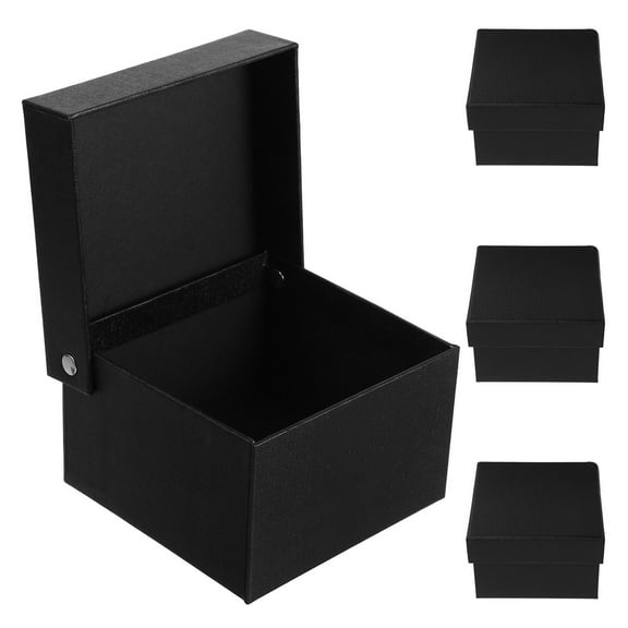 CIMAXIC 4pcs Black Storage Boxes Necktie Gift Boxes Thick Paper Packaging for Shipping Small Business