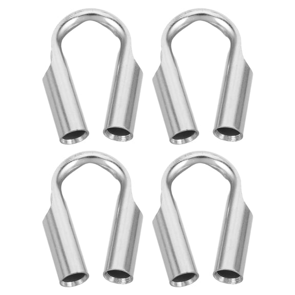 CIMAXIC 4Pcs Heavy Duty Stainless Steel Marine Thimble U Shaped Design for Wire Rope and Boat Railing