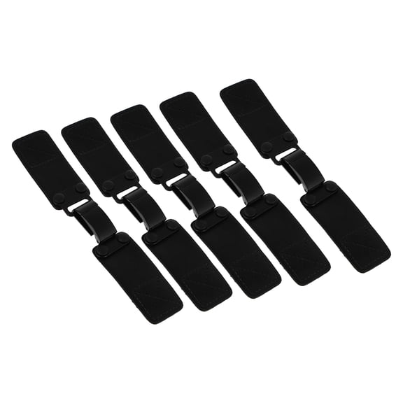 CIMAXIC 5Pairs Duffle Coat Buckles Black PU with Metal Shiny Finish for Fashionable Clothing