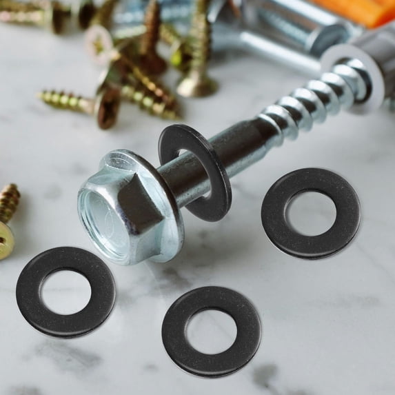 CIMAXIC 50 Pcs Embedded Stainless Steel Washer Round Flat Washers Black For Bolts And Screws