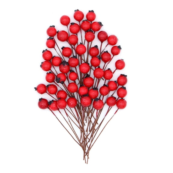 CIMAXIC Showcase Item Red Foam Artificial Fruit Berries 50Pcs