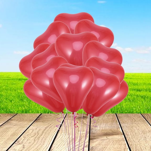 CIMAXIC 50Pcs Red Latex Heart Balloons for Proposal Bridal Shower and Party Decor
