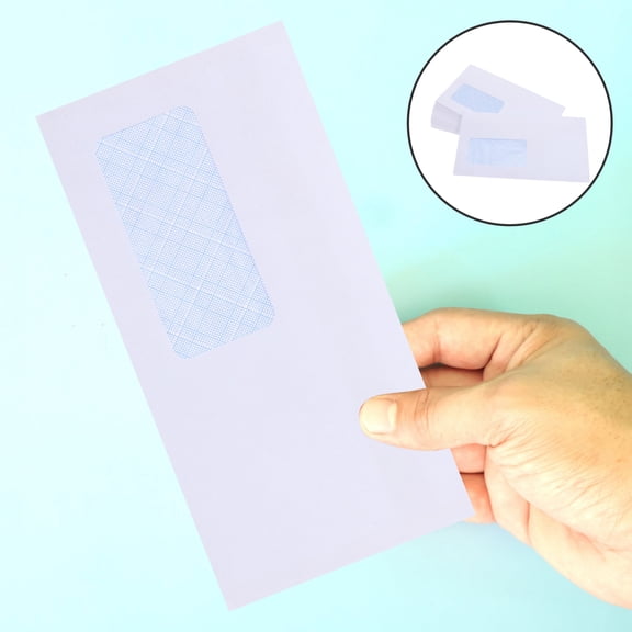 CIMAXIC White Security Envelopes with Self-Seal and Window, Ideal for Office Documents and Confidential Mail