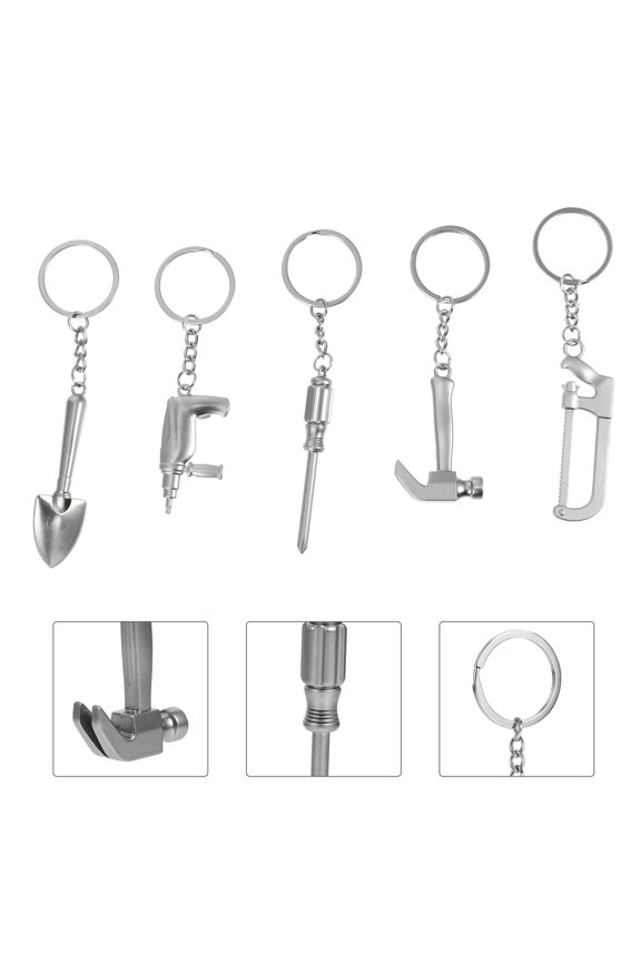 5Pcs Designer Keychain Charm Tool Design Zinc Alloy Daily Use Simulation For Keys