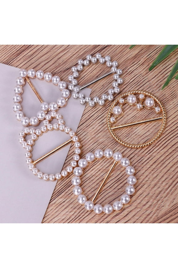 5Pcs Stylish White T Shirt Buckles for Clothing Decoration At Weddings and Parties