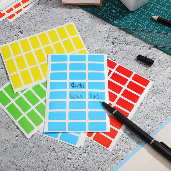 CIMAXIC 6 Packs Rectangular Stickers Marking Stickers Green Sticker For School Use