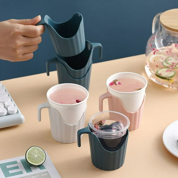 CIMAXIC Coffee Accessories Cup Holders White Plastic 6Pcs for Cafe