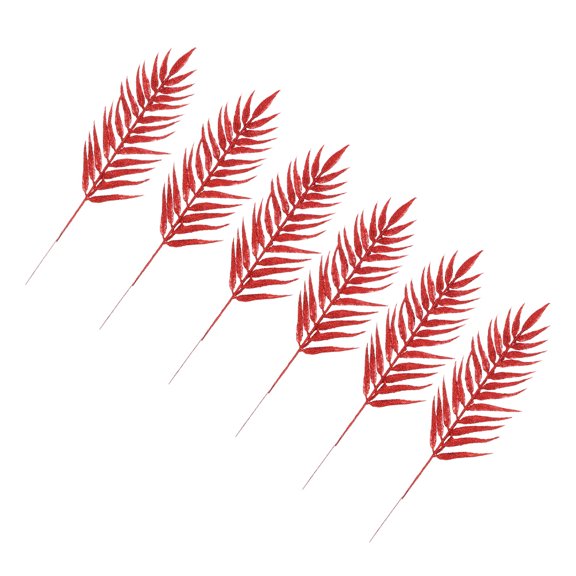 CIMAXIC Leaf Shaped Christmas Ornaments Red Iron Wire 6pcs