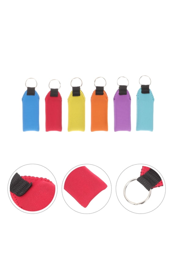 6Pcs Cute Floating Keychains Neoprene Keychain for Boating and Fishing