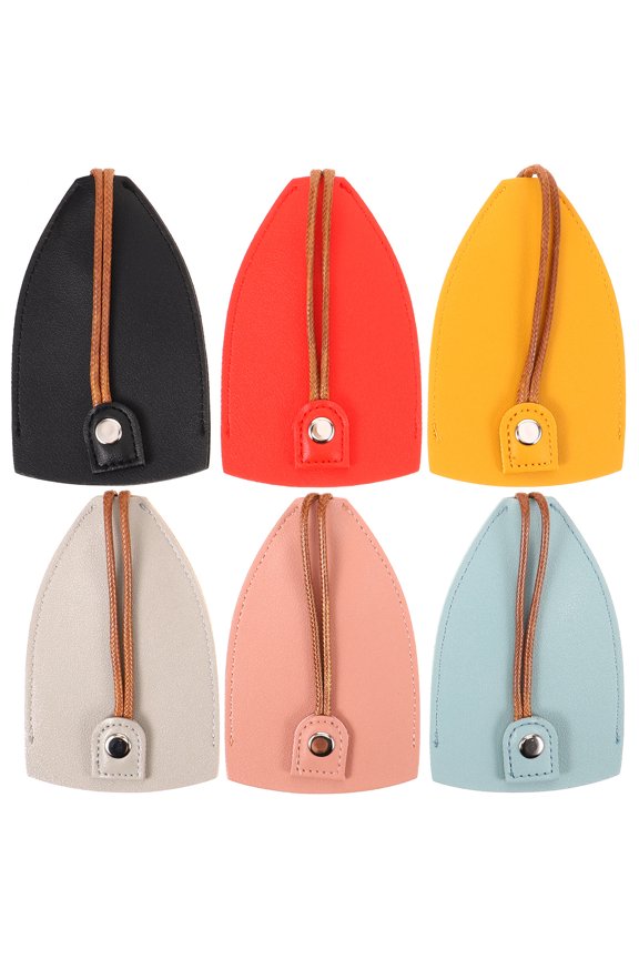 6-Pack Stylish PU Key Covers for Car and House Keys, Wear-Resistant Protective Key Case