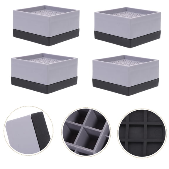 CIMAXIC 8Pcs Plastic Bed Risers Furniture Heightening Pads for Sofas Tables Chairs Grey