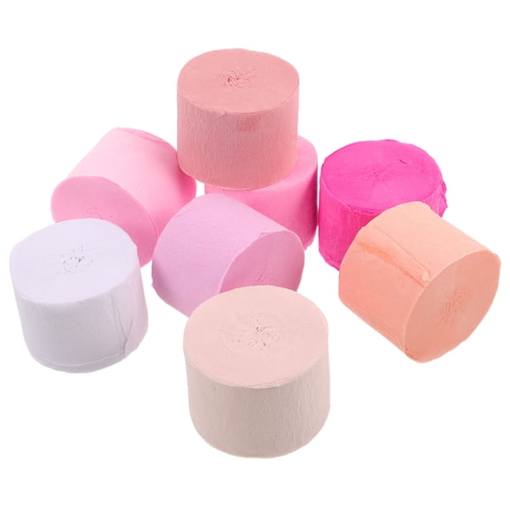 CIMAXIC 8 Rolls Crepe Paper Ribbon for Birthday Wall Decorations, Party Streamers, Paper Streamer Supplies