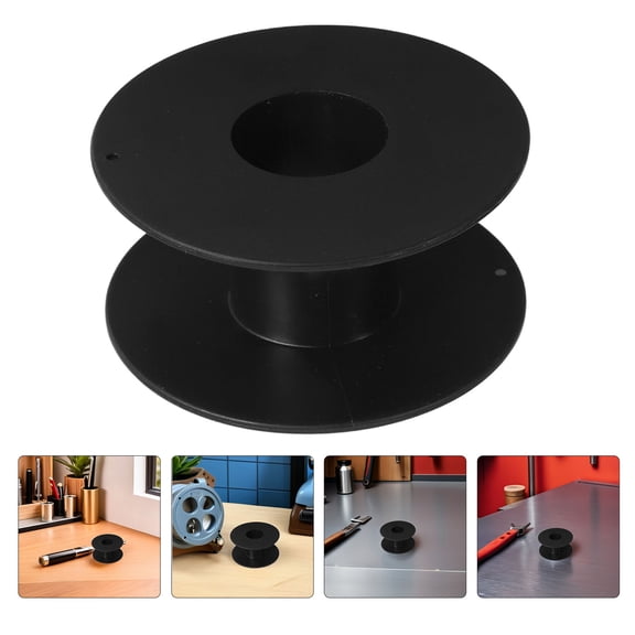 CIMAXIC Durable Plastic Spools, Black, Versatile Cable Organizer for Sewing, 8Pcs