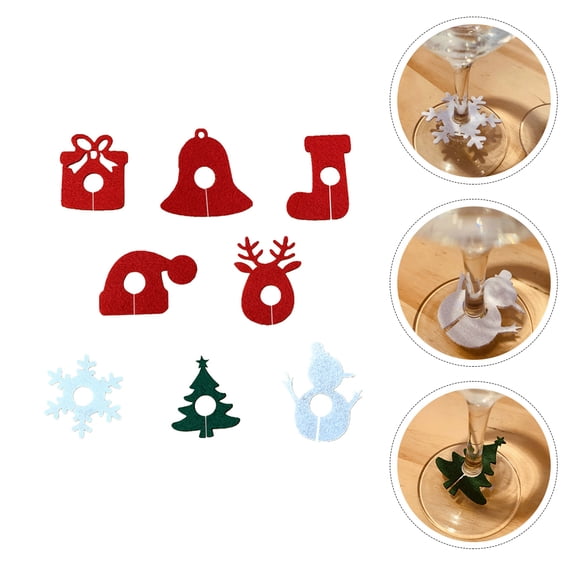 CIMAXIC Party Hosts Wine Glass Rings Assorted Color Nonwovens 8pcs