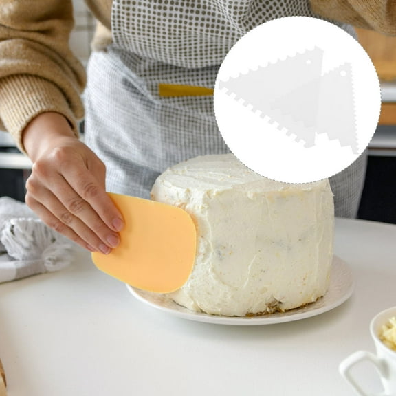 CIMAXIC 8Pcs Plastic Spatula for Cakes in White Multifunctional