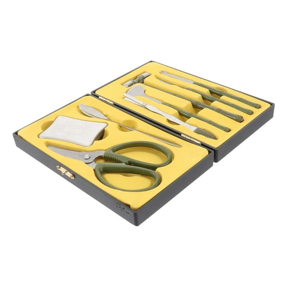 CIMAXIC 8-Piece Stainless Steel Crab Tool Set with Black Seafood Crackers for Home and Kitchen Use