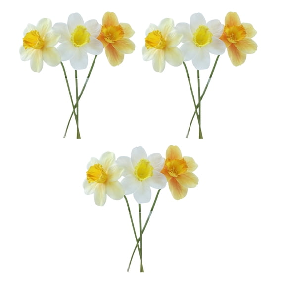 CIMAXIC Fake Daffodil Flower, Assorted Colors, Plastic, Home Decor, 9Pcs