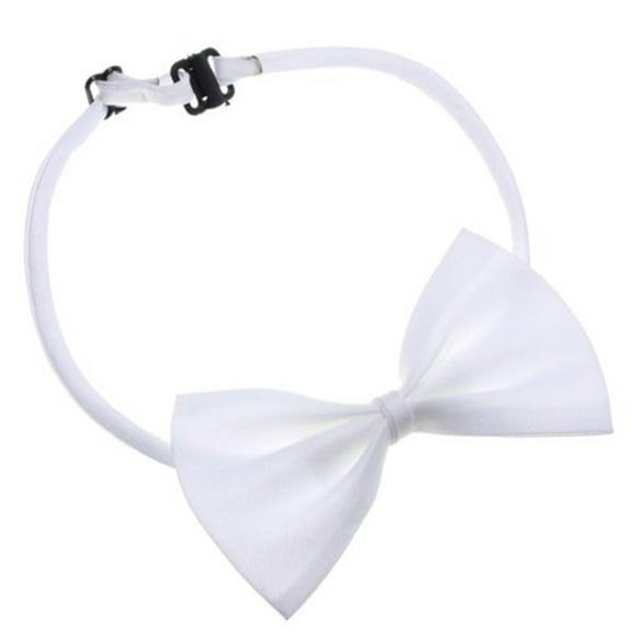CIMAXIC Adjustable Bow Tie Collar White Pet Neck Tie for Dog Cat Comfortable Fit