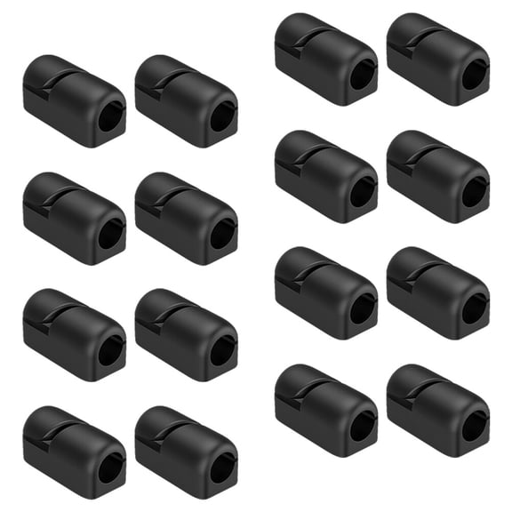 CIMAXIC Cable Fixing Buckles, Black Silicone, Easy to Install, Tidy Cable Storage, 20Pcs