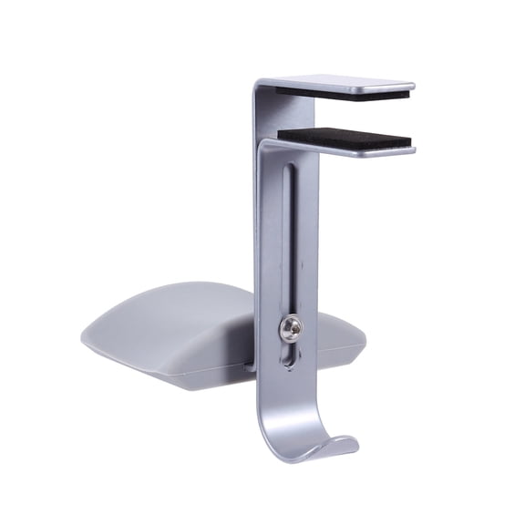 CIMAXIC Grey Headphone Holder Stand with Under Desk Clamp for Secure Headset Storage