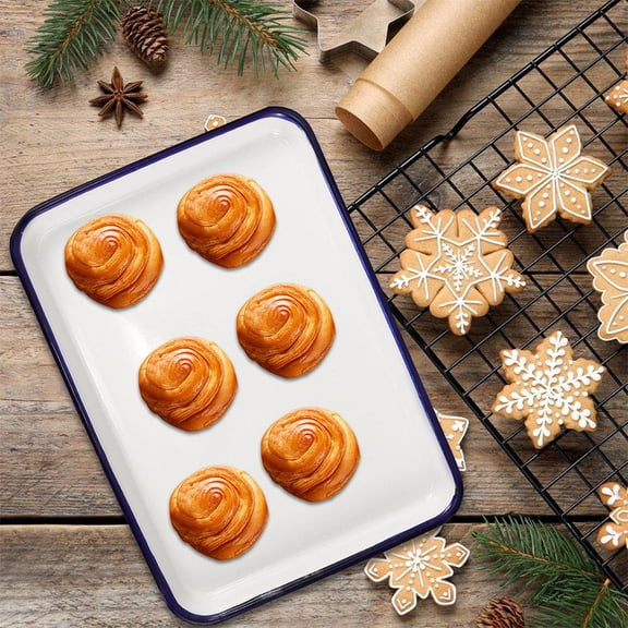 CIMAXIC Baking Pan Set Enamel Non-Stick for Home Kitchen Preparing Pies 1Set