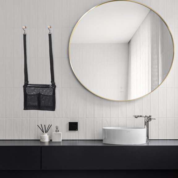 CIMAXIC Bathroom Hanging Holder Black Mesh Cloth 1Pcs 30.7X12X4.1In