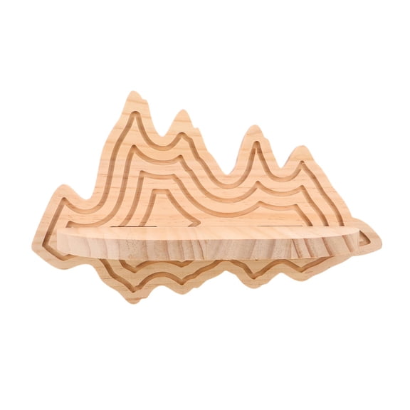 CIMAXIC Beige Rustic Wooden Wall Shelf Floating Ledge for Bedroom Ornament Display