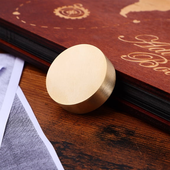 CIMAXIC Brass Calligraphy Weights Paperweights for Office Desk Golden Modern Art Stationery 1Set