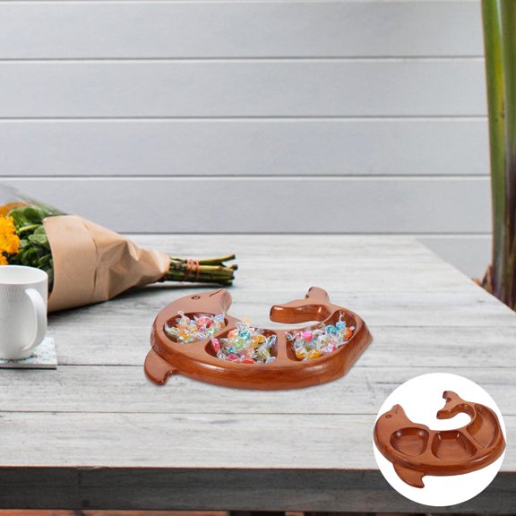 CIMAXIC Artistic Wooden Serving Tray Whale Shape for Party and Casual Use