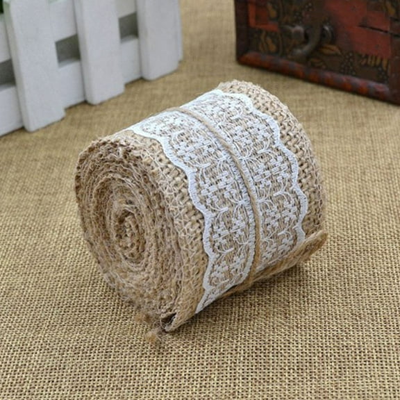 CIMAXIC Embroidery Sequins Ribbons Lace Craft Ribbon for Wedding Decor in Brown 1Pcs