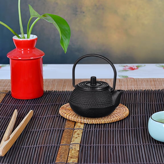 CIMAXIC Small Cast Iron Tea Kettle with Iron Handle and Cover for Stylish Tea Brewing