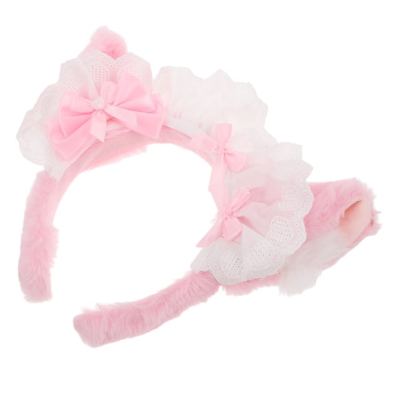 CIMAXIC Cute Pink Plush Cat Ears Headband for Party and Special Events