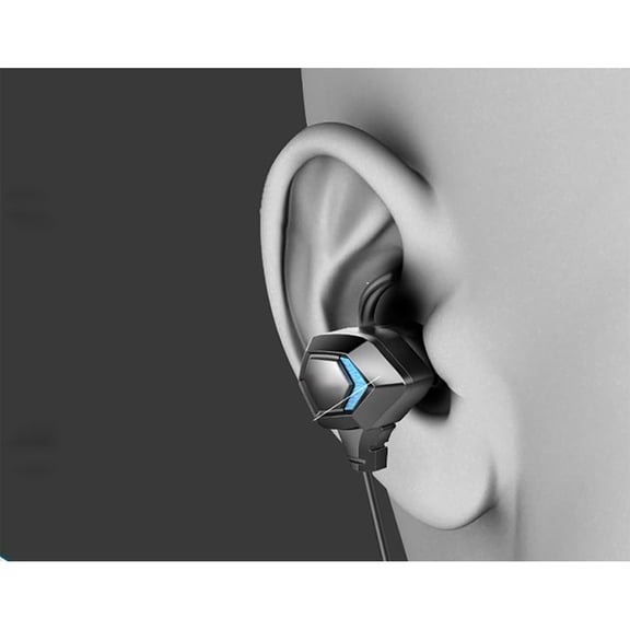 CIMAXIC Gaming Earbuds Wired Earphone Comfortable Arc-Shaped Wings Black ABS Material for Gaming Use