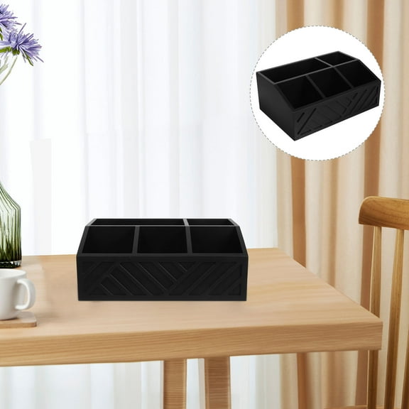 CIMAXIC Countertop Divided Tea Storage Container Wood Rectangular For Restaurant 1Pcs